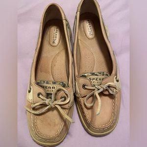 Sperry Angelfish sequin leopard boat shoes